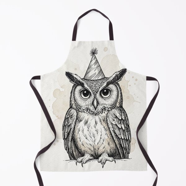 Item preview, Wise Birthday Owl - Cute Sketchy Owl with Party Hat designed and sold by myforestfog.