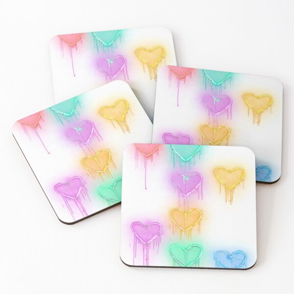 Item preview, Colourful Glossy Paint drip Hearts designed and sold by Shirl's .