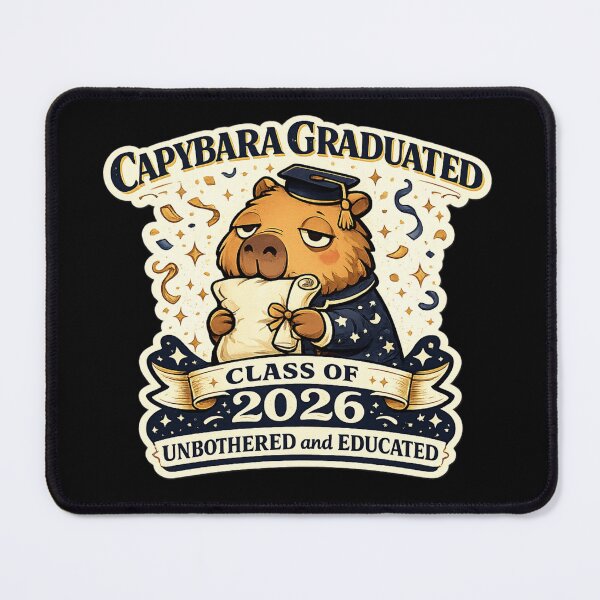 Item preview, Capybara Graduated Class of 2026 Unbothered and Educated – Funny Cute Graduation Art | Grad Gift designed and sold by irfanshikh.