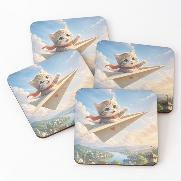 Item preview, cat through the air designed and sold by EdicionesJML.