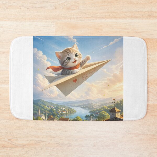 Item preview, cat through the air designed and sold by EdicionesJML.