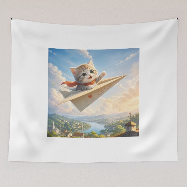 Item preview, cat through the air designed and sold by EdicionesJML.