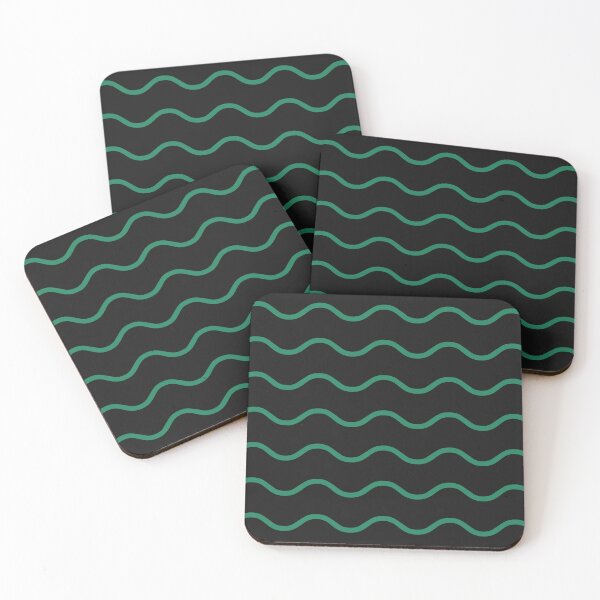 Item preview, Black And Green Waves Pattern designed and sold by pattern-archive.