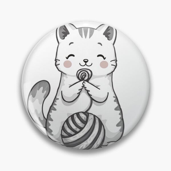 Item preview, Ilustración de un gatito kawaii juguetón con una bola de lana. designed and sold by M.Store.