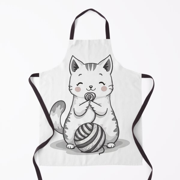 Item preview, Playful Kawaii Kitten with Yarn Ball Illustration designed and sold by M.Store.