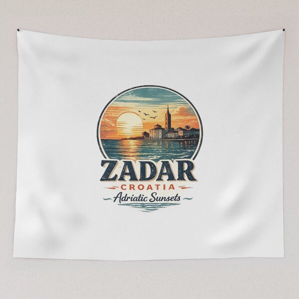 Item preview, Zadar Croatia Adriatic Sunsets Vintage Travel Design Funny Gifts designed and sold by BadhbhArt.