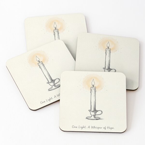 Item preview, One Light A Whisper of Hope - Minimalist Candle Ink Sketch designed and sold by myforestfog.