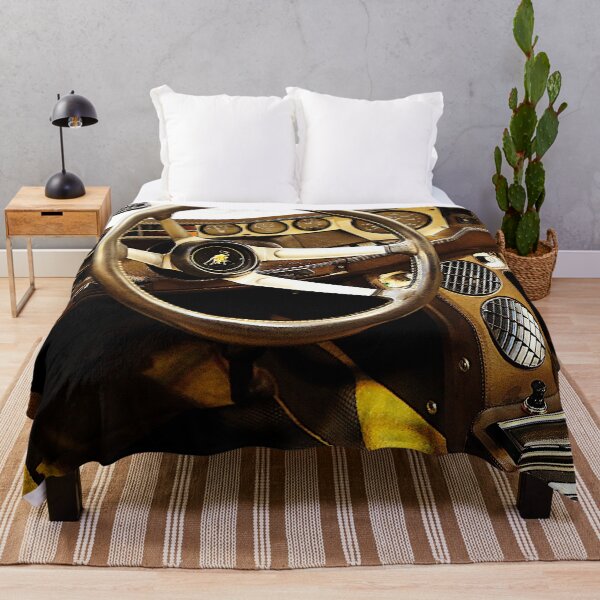 Item preview, Vintage Italian Sports Car Dashboard & Steering Wheel - 1976 Lamborghini Urraco P300 designed and sold by Peter Kraaibeek | Generative Designs and Car Art.