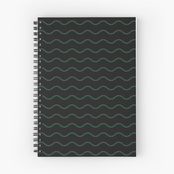 Item preview, Black And Forest Green Waves Pattern designed and sold by pattern-archive.
