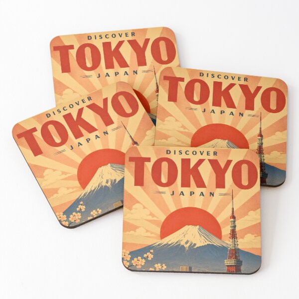 Item preview, Vintage Tokyo Japan Travel Poster designed and sold by Koalangel.