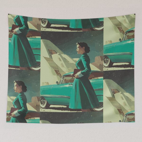 Item preview, Midnight at the Monolith - 50s Retrofuturism designed and sold by bapupa.