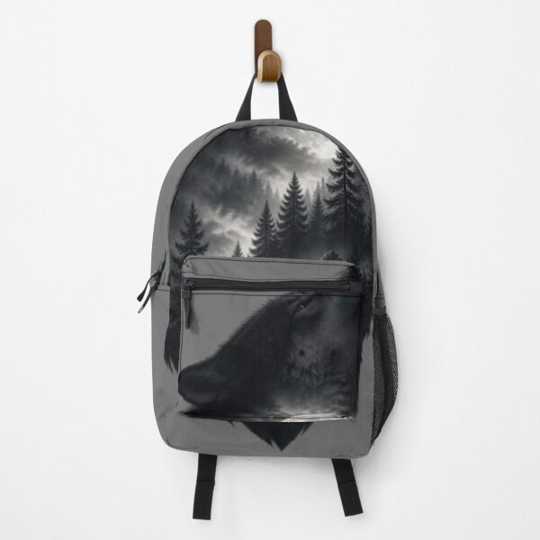 Item preview, Howling Wolf Moon Double Exposure Forest Design designed and sold by GRYFFWEAR.