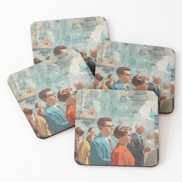 Item preview, Commuter Rush in the Sky City - 60s Retrofuturism designed and sold by bapupa.
