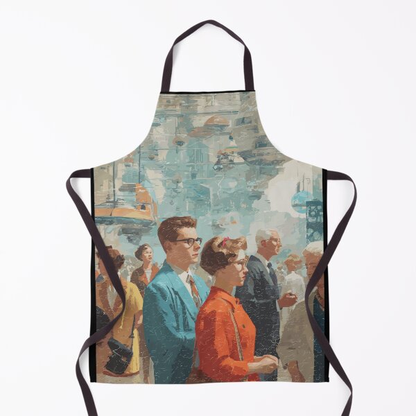 Item preview, Commuter Rush in the Sky City - 60s Retrofuturism designed and sold by bapupa.