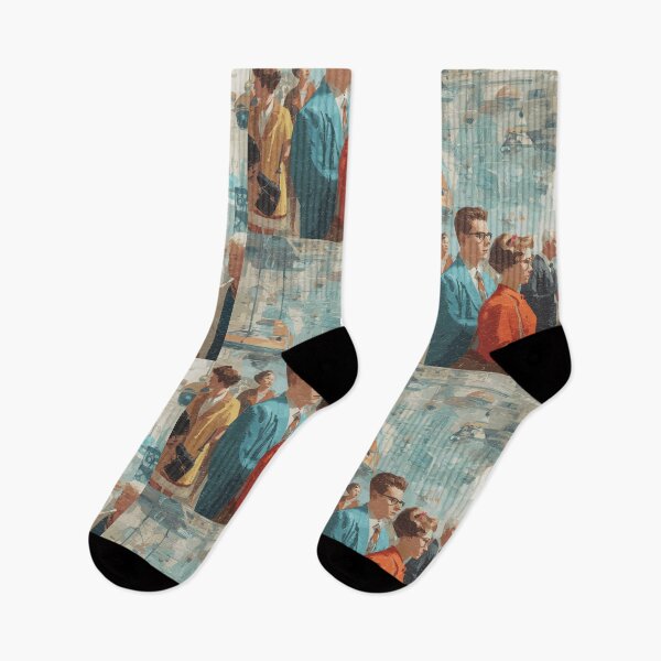 Item preview, Commuter Rush in the Sky City - 60s Retrofuturism designed and sold by bapupa.