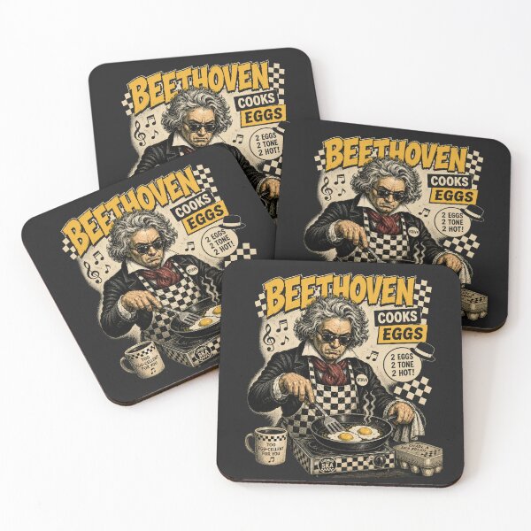 Item preview, Beethoven Cooks Eggs – Ska Punk Vintage Breakfast Parody Shirt designed and sold by ThreadTheory976.