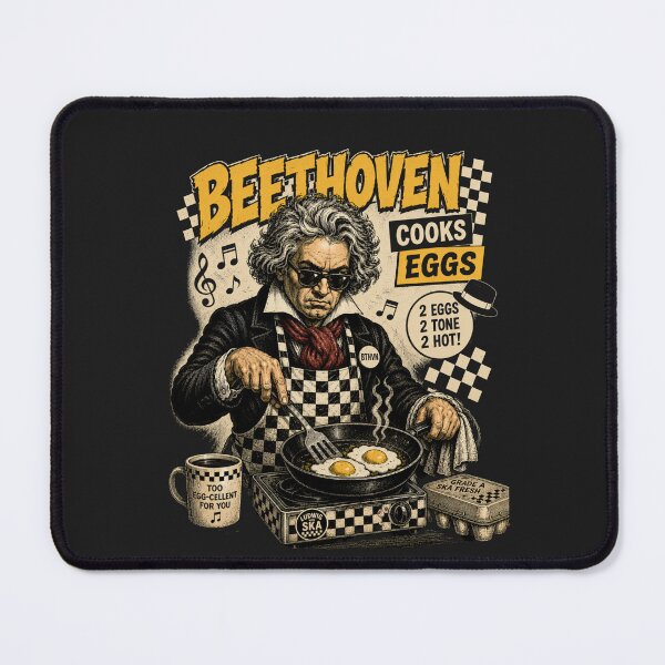 Item preview, Beethoven Cooks Eggs – Ska Punk Vintage Breakfast Parody Shirt designed and sold by ThreadTheory976.