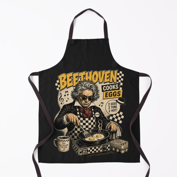 Item preview, Beethoven Cooks Eggs – Ska Punk Vintage Breakfast Parody Shirt designed and sold by ThreadTheory976.