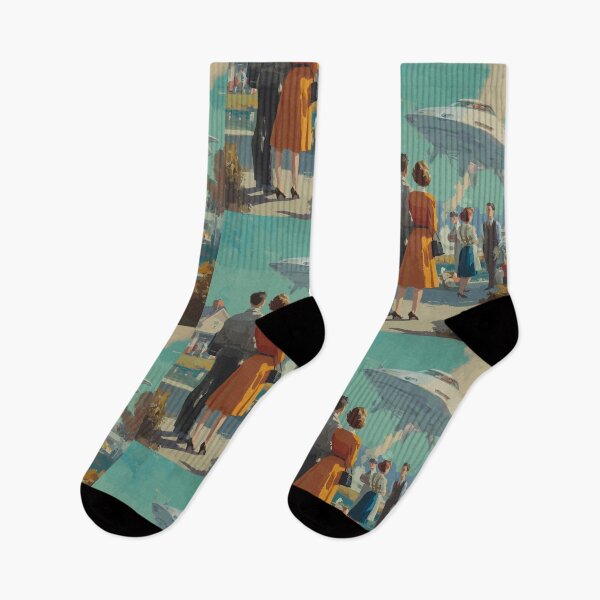 Item preview, The Neighborhood Arrival - 60s Retrofuturism designed and sold by bapupa.