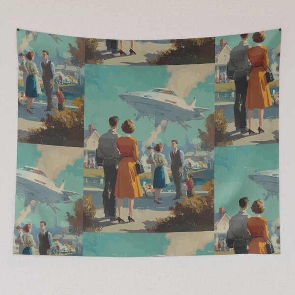 Item preview, The Neighborhood Arrival - 60s Retrofuturism designed and sold by bapupa.