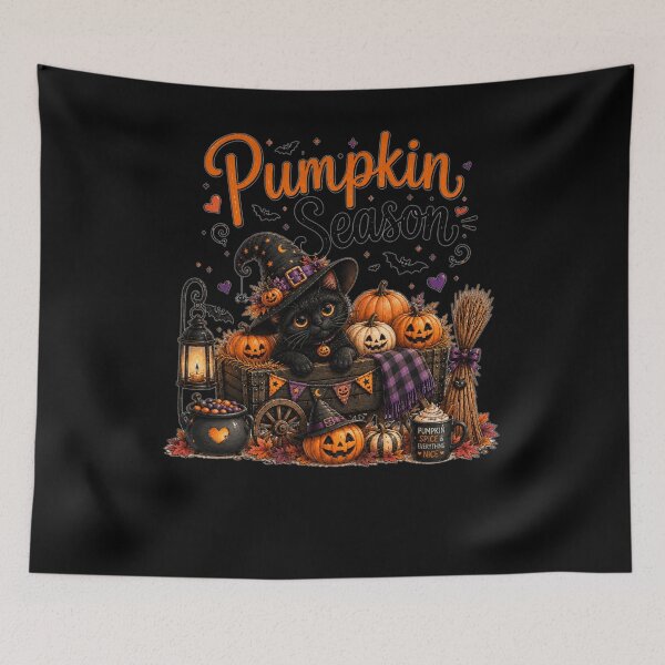 Item preview, Pumpkin Season Cute Black Cat Halloween Fall Aesthetic Design designed and sold by MotylekAnia.