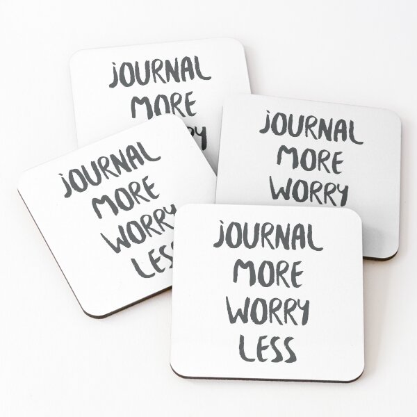 Item preview, Journal More Worry Less – Mental Health & Self Care Quote designed and sold by Vector Wonders.