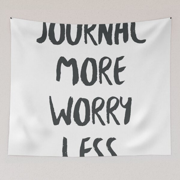 Item preview, Journal More Worry Less – Mental Health & Self Care Quote designed and sold by Vector Wonders.
