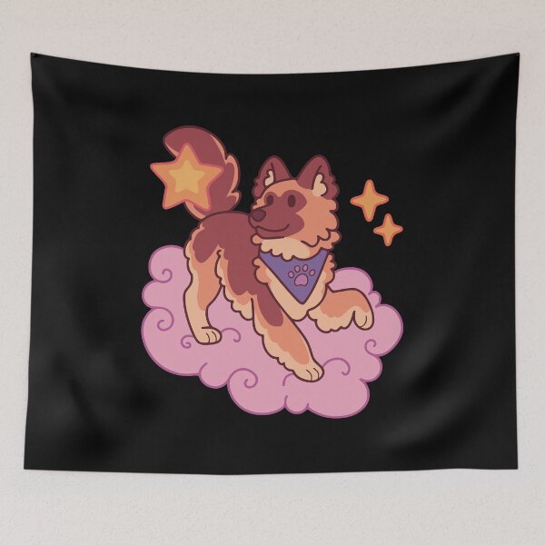 Item preview, German shepherd herding stars - dark version designed and sold by Erika Vaigel Creations.
