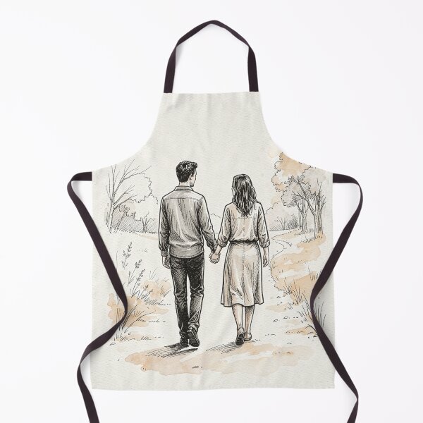 Item preview, Together Forever - Romantic Couple Walking in Nature Sketch designed and sold by myforestfog.