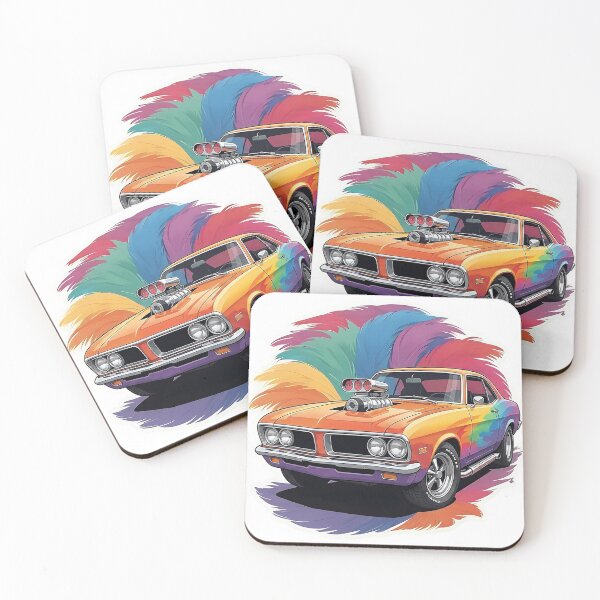 Item preview, Rainbow Muscle Car with Supercharger designed and sold by CrystalMineArts.