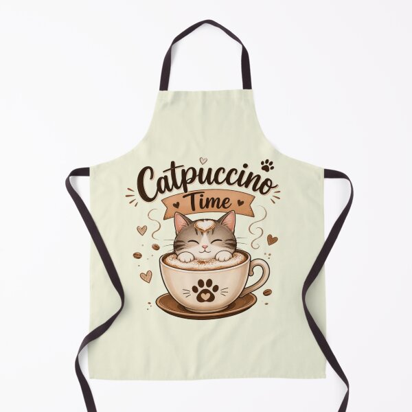 Item preview, Catpuccino Time Cute Coffee Cat Design designed and sold by jyotsanafinds.