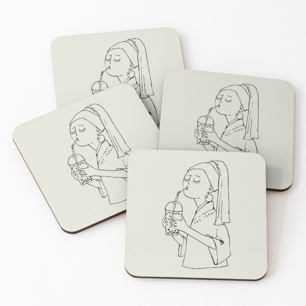 Item preview, Girl with a Pearl Earring and Bubble Tea designed and sold by SO-studio-art.