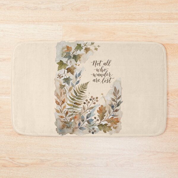 Item preview, Not all who wander are lost botanical watercolor quote print designed and sold by icemanphotos.