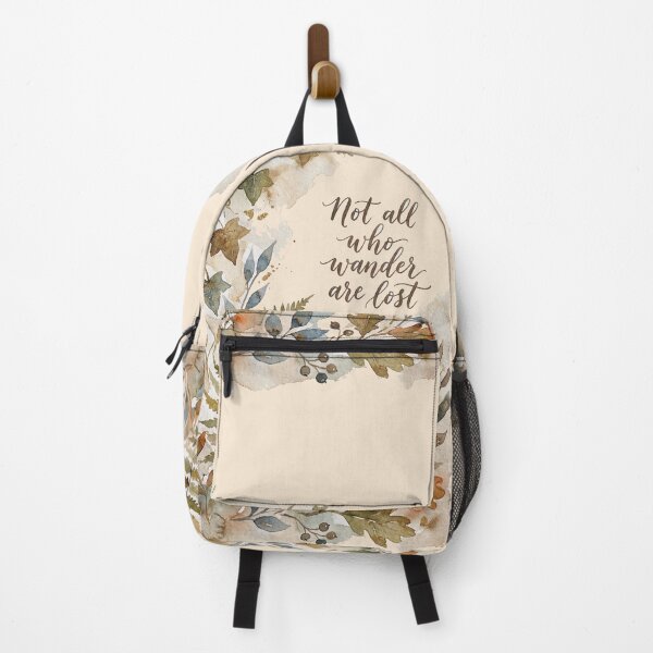 Item preview, Not all who wander are lost botanical watercolor quote print designed and sold by icemanphotos.
