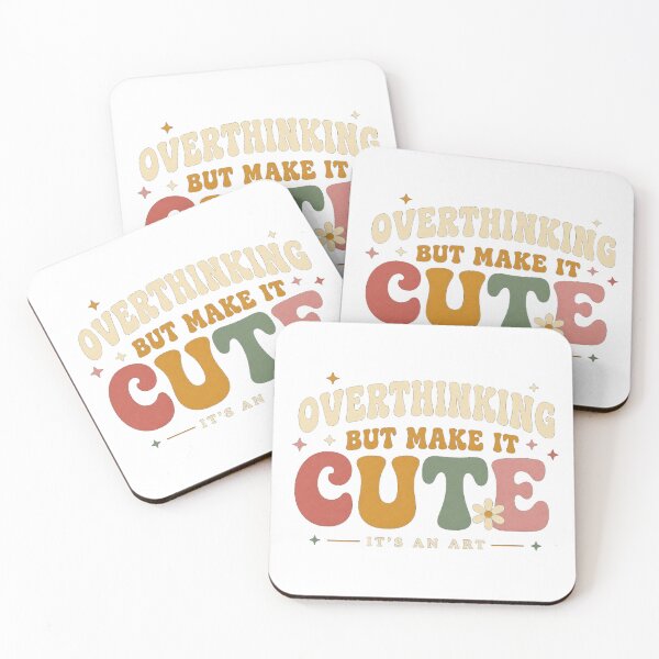 Item preview, Overthinking But Make It Cute Retro Typography Design designed and sold by NBT-NOVA.