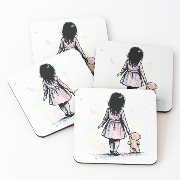 Item preview, Little Girl and Teddy Bear - Loneliness in the Dark Sketch designed and sold by myforestfog.