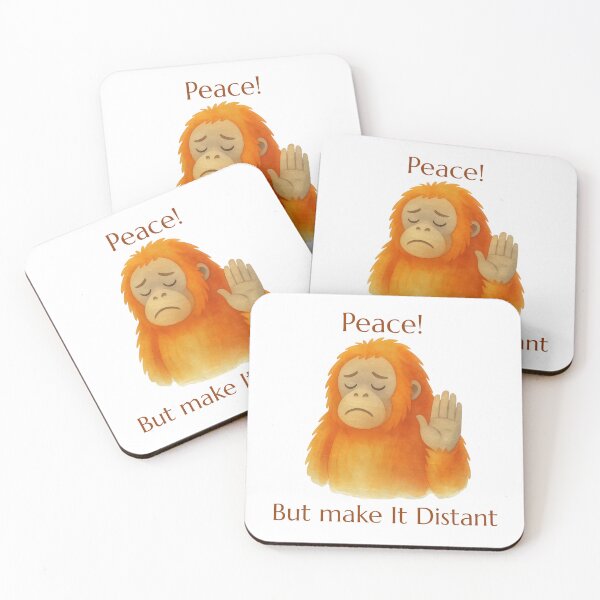 Item preview, Peace But Make It Distant - Cute Orangutan Introvert Watercolor designed and sold by SillentDesign.