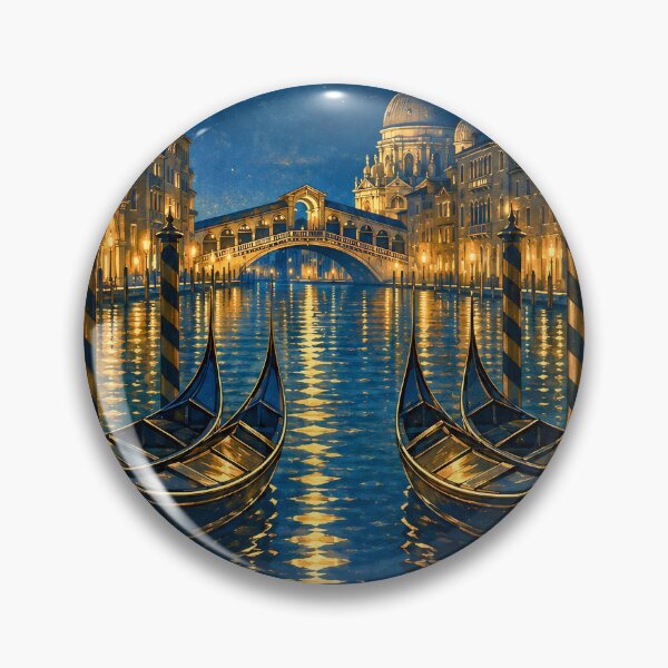 Item preview, Moonlit Venezia Canal Vintage Poster designed and sold by Koalangel.