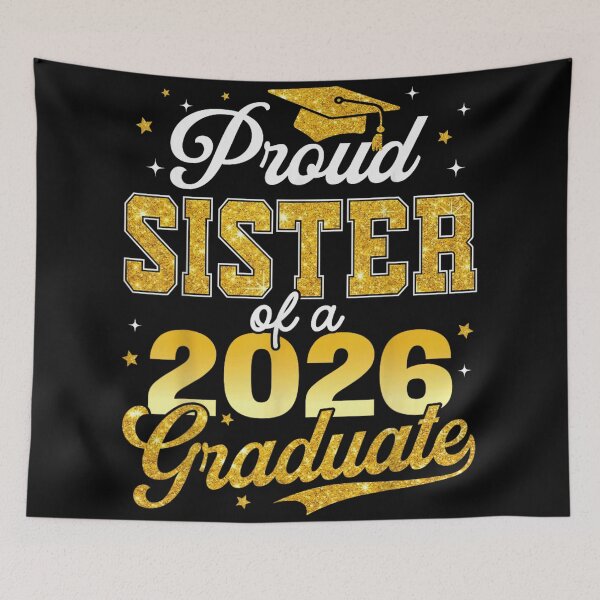 Item preview, Proud Sister of a Class of 2026 Graduate Senior Gold Glitter Graduation designed and sold by StanaLuis.