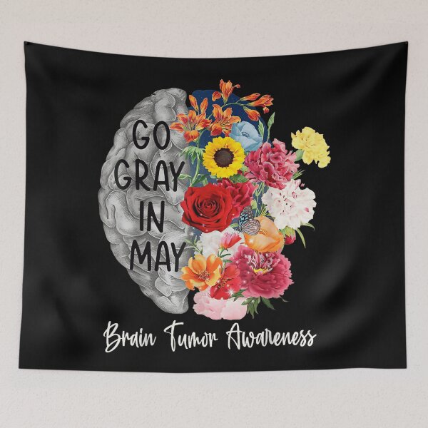Item preview, Go Gray in May Brain Tumor Awareness Floral Brain Butterfly Support Gift designed and sold by StanaLuis.
