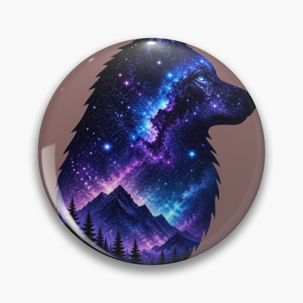 Item preview, Galaxy Wolf Nebula Double Exposure Space Design designed and sold by GRYFFWEAR.