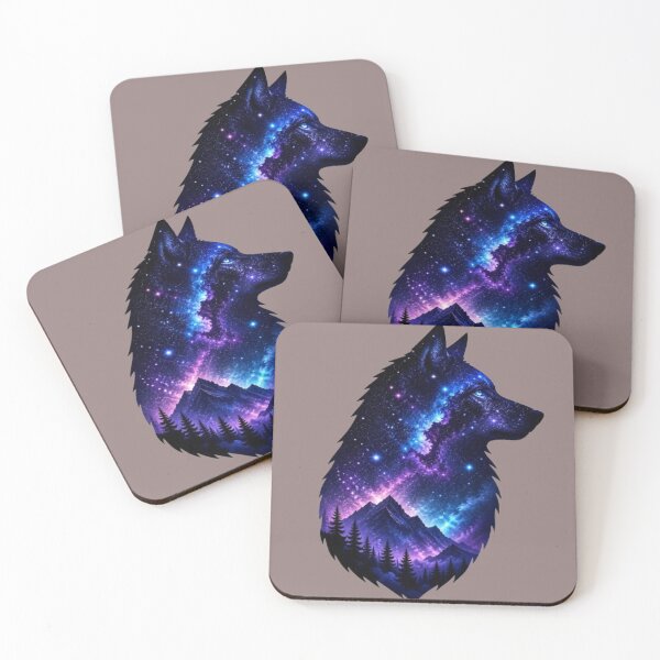 Item preview, Galaxy Wolf Nebula Double Exposure Space Design designed and sold by GRYFFWEAR.