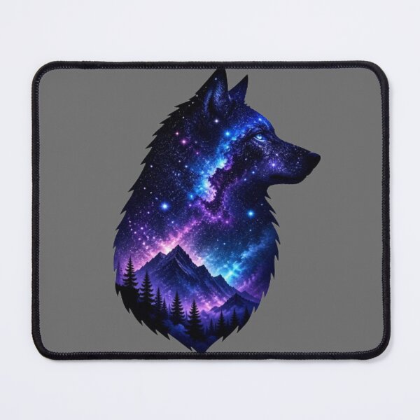 Item preview, Galaxy Wolf Nebula Double Exposure Space Design designed and sold by GRYFFWEAR.