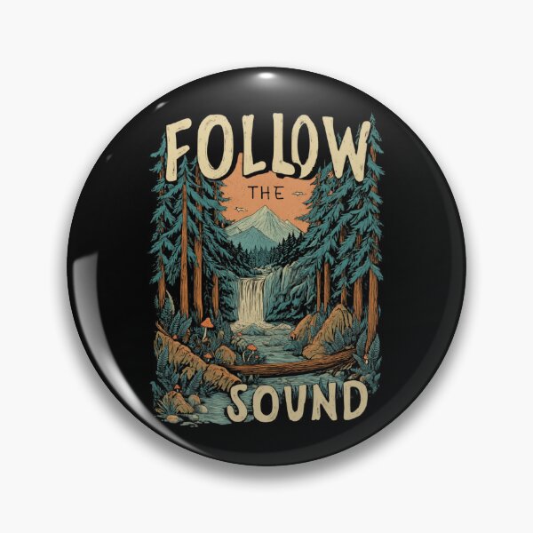 Item preview, Follow The Sound Forest Waterfall Mountain Illustration designed and sold by Blurbean.