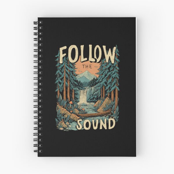 Item preview, Follow The Sound Forest Waterfall Mountain Illustration designed and sold by Blurbean.
