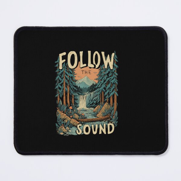 Item preview, Follow The Sound Forest Waterfall Mountain Illustration designed and sold by Blurbean.