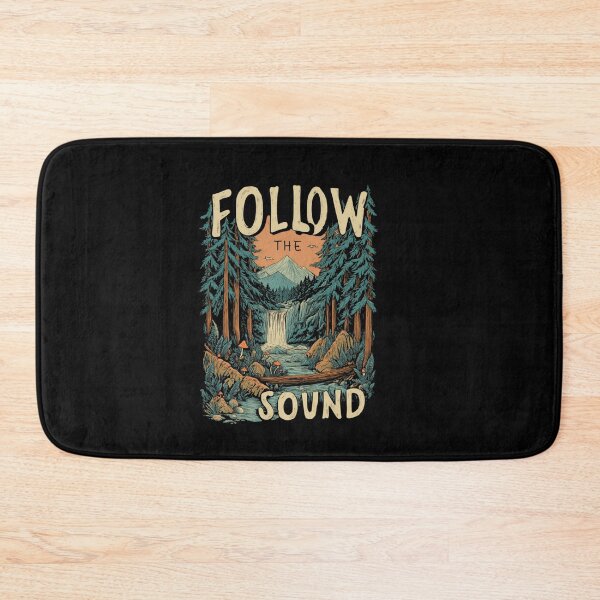 Item preview, Follow The Sound Forest Waterfall Mountain Illustration designed and sold by Blurbean.