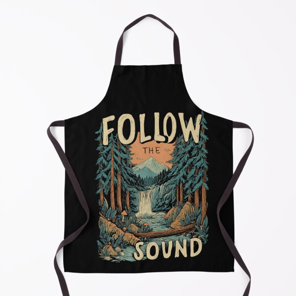 Item preview, Follow The Sound Forest Waterfall Mountain Illustration designed and sold by Blurbean.