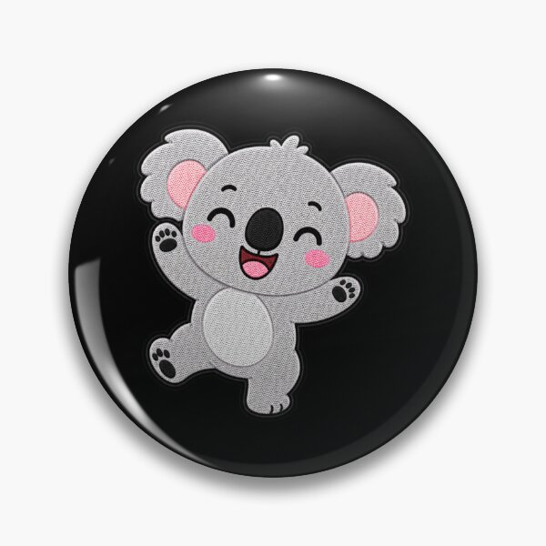 Artikelvorschau, Stickaufnäher „Tanzender Koala“ | Niedliches Kawaii-Koala-Design entworfen und verkauft von ColorSplash123.