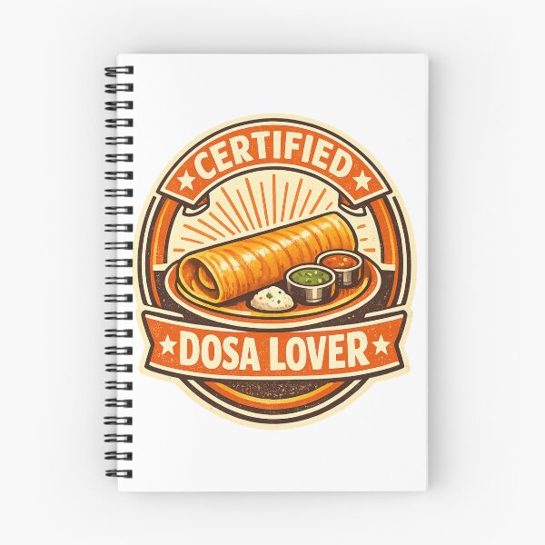 Item preview, Certified Dosa Lover – Vintage South Indian Food Badge Design | Dosa Fan Gift designed and sold by Globalcitytees.
